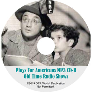 Plays For Americans OTR Old Time Radio Shows MP3 On CD 3 Episodes - OTR World
