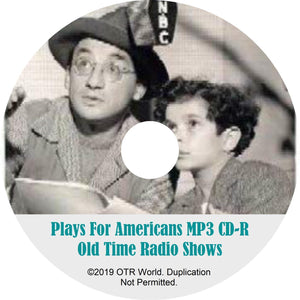 Plays For Americans OTR Old Time Radio Shows MP3 On CD 3 Episodes - OTR World